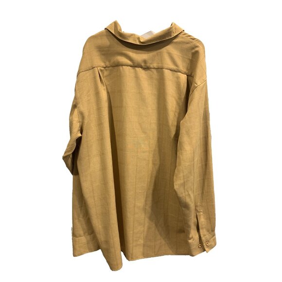 Pronti By Phita Mens 4XL 48x32 Suit 2pc Shirt Pants mustard plaid big tall - Picture 2 of 16